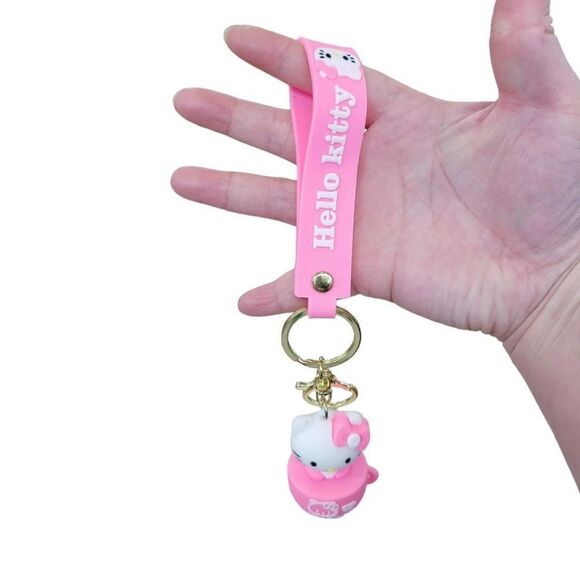 Brand New Sanrio Hello Kitty Pink Coffee Cup Keychain - Picture 3 of 4